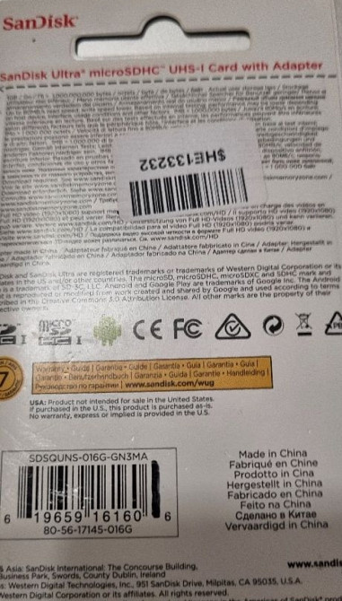 Карта пам'яті micro SD 16 gb нова. Київ - фото 5