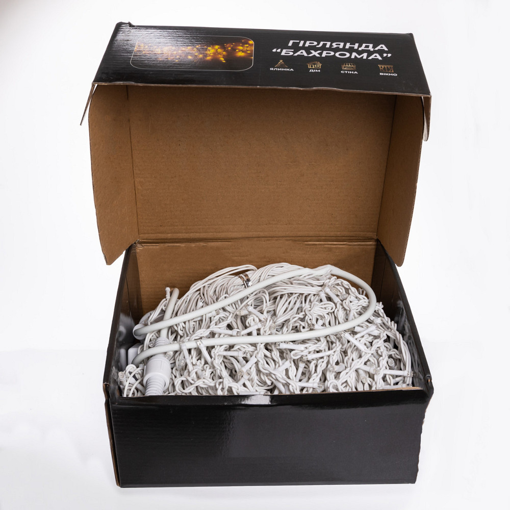 Вулична гірлянда Бахрома 36 м 600 LED білий провід Синій 36MWBL Київ - фото 6