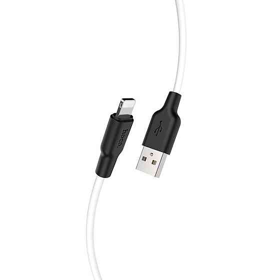 Кабель HOCO X21 Plus USB to iP 2.4A, 2m, silicone, silicone connectors, Black+White Київ