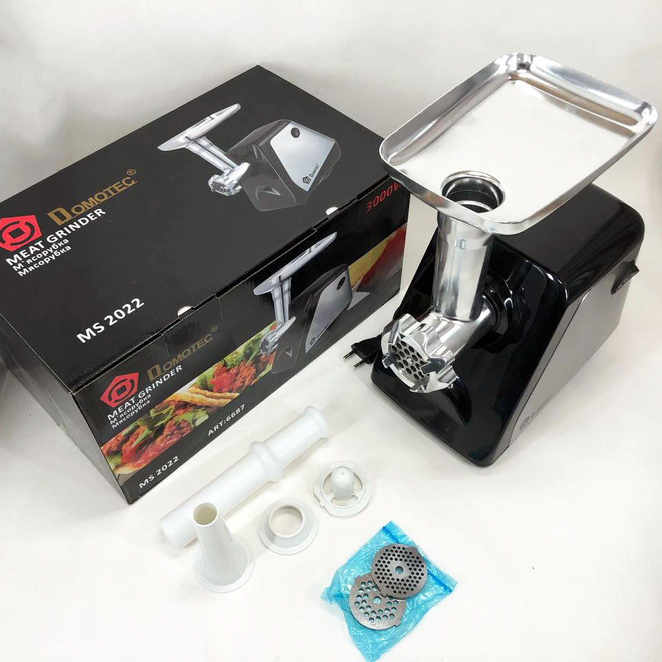 Электромясорубки с металлическими шестернями Domotec MS-2022 2800 Вт, Мясорубка крупная HK-56 Львов - изображение 3