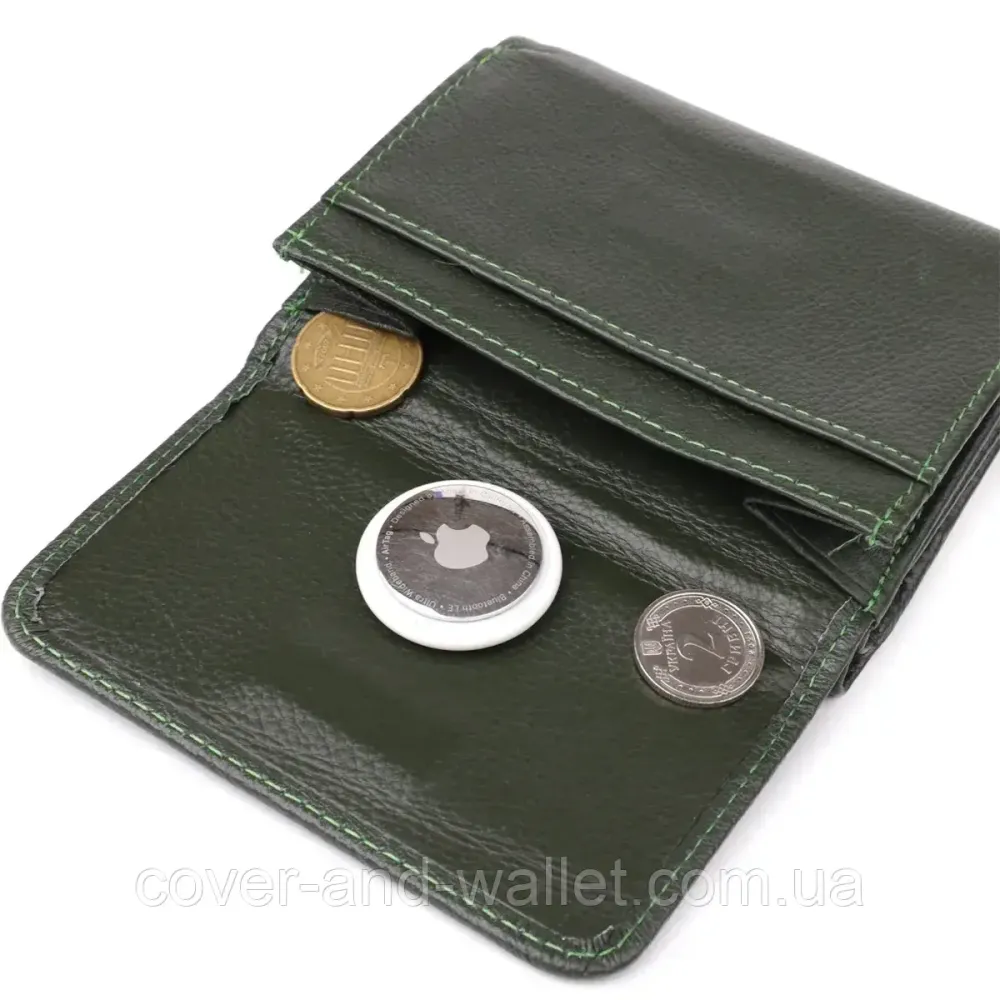 Компактный женский кошелек зеленого цвета на магнитной фиксации ST 403 Киев - изображение 9