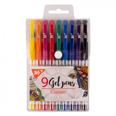 Ручка гелева Yes набір Classic 9 штук (420430) Вінниця - фото 1