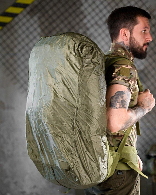 Тактичний рюкзак із металевим каркасом на 100 літрів. Каркасний рюкзак олива РП7468 Одеса - фото 6