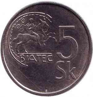 Кельтська монета Биатек. Монета 5 крон. 2007 рік, Словаччина. (БЕ) Полтава