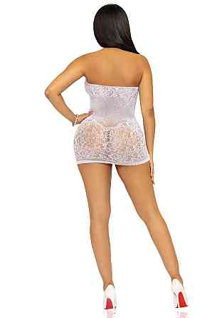 Сукня-сітка зі стразами Leg Avenue Rhinestone halter mini dress White, відкрита спина, one size Sex Aura Київ