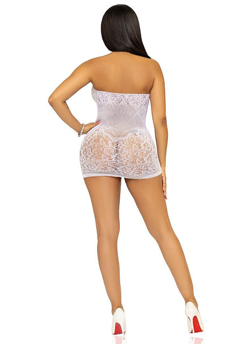 Сукня-сітка зі стразами Leg Avenue Rhinestone halter mini dress White, відкрита спина, one size Sex Aura Київ - фото 6