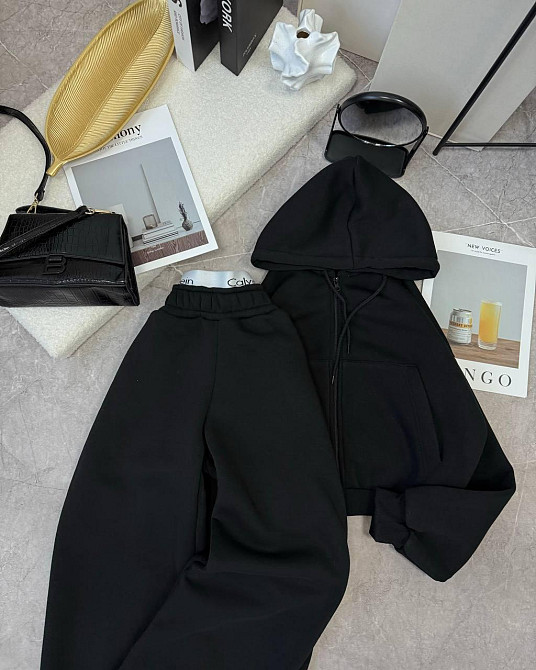 Женский утепленный прогулочный костюм двойка в спортивном стиле трехнить на флисе Одесса - изображение 4