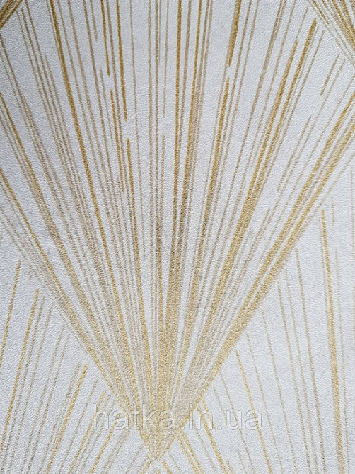 Шпалери вінілові на флізелін AS creation Metropolitan Stories II геометрія золоті промені смуги на пісочному Київ - фото 2