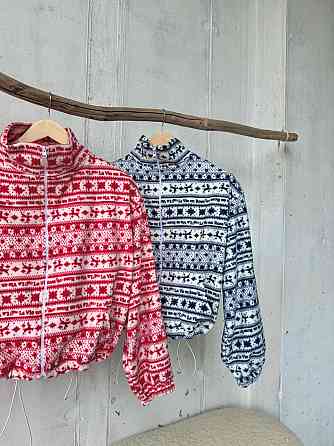 Жіноча стильна тепла новорічна худі з принтом фліс Одеса