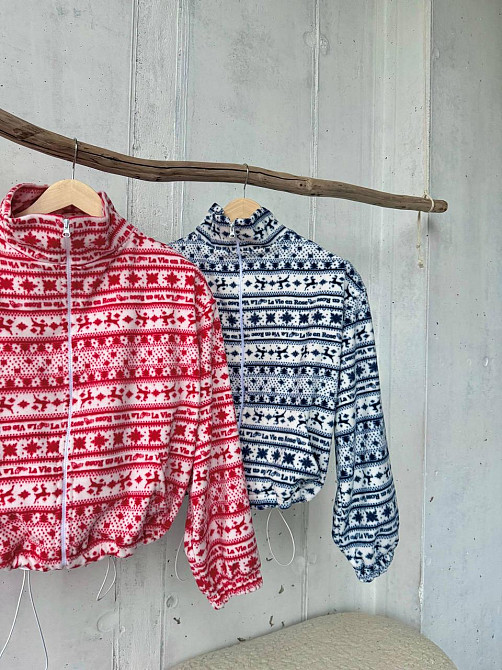 Жіноча стильна тепла новорічна худі з принтом фліс Одеса - фото 4