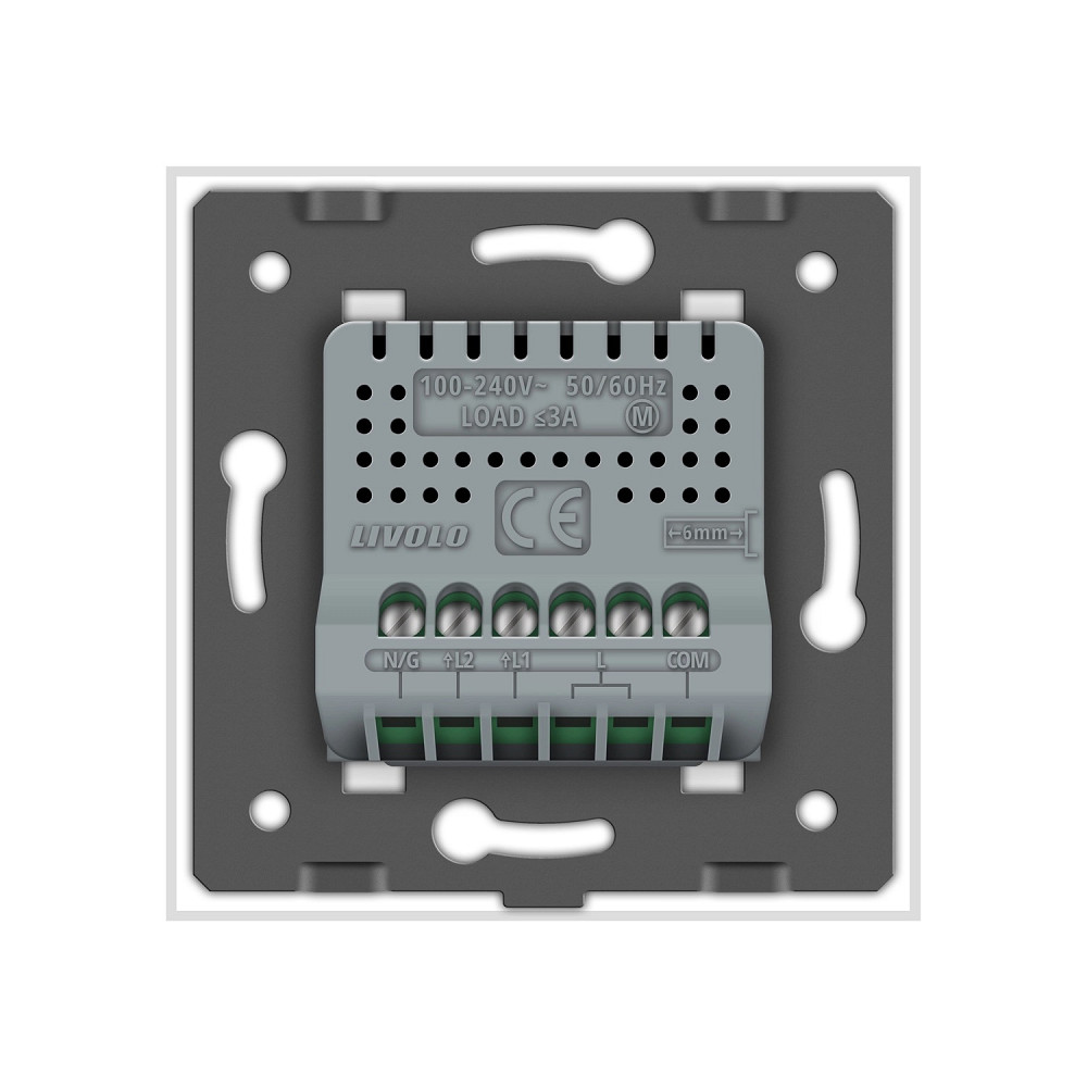 LIVOLO Сенсорний вимикач 2 сенсора для ролет штор воріт жалюзі LIVOLO білий матовий скло Коломия - фото 6