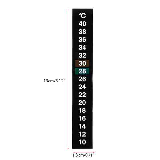 Термометр наклейка для аквариума 10-40C 13см, аквариумный градусник термопластик Киев