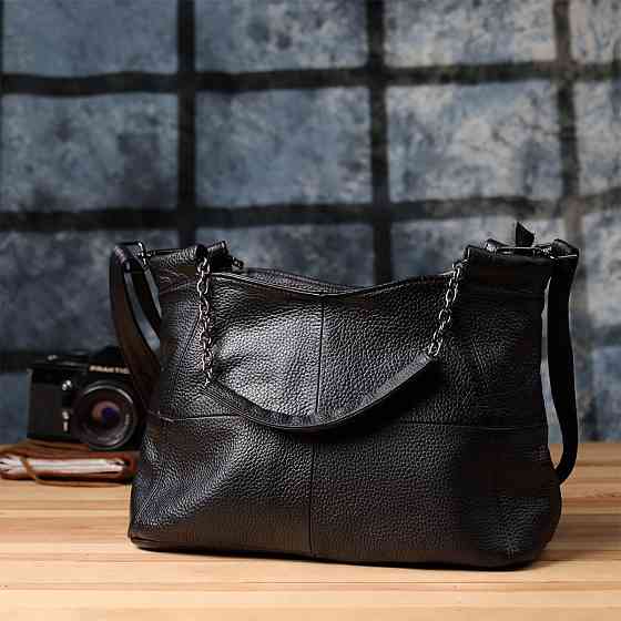 Повсякденна сумка з натуральної шкіри для жінок Vintage 22992 Чорний Київ