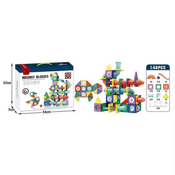 Конструктор магнитный трубчатый разноцветный на 148 деталей Киев