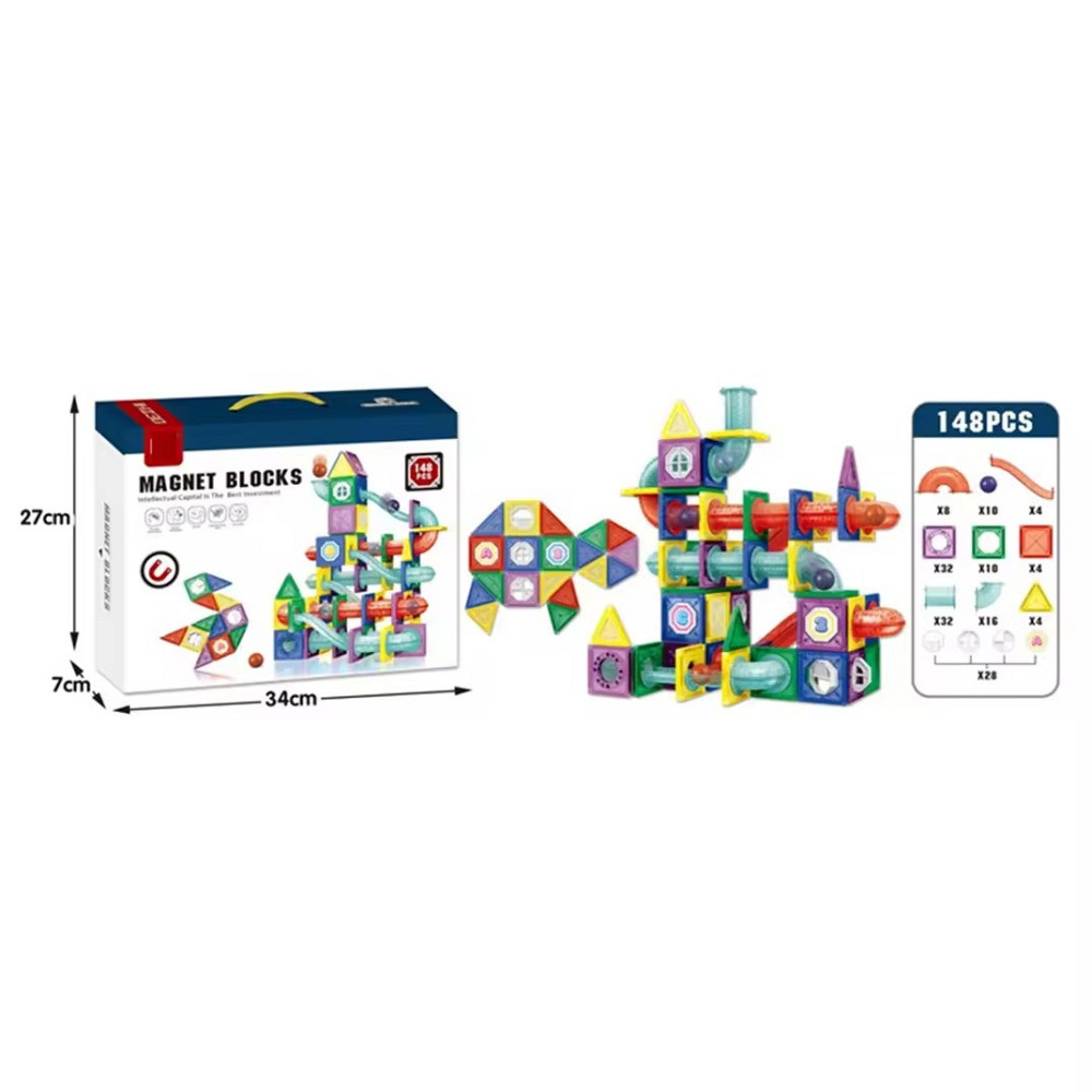 Конструктор магнітний трубчастий різнокольоровий різнокольоровий на 148 деталей Київ - фото 2