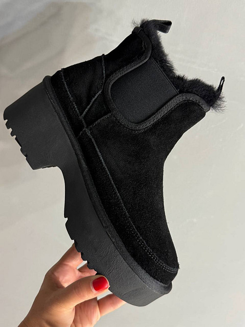 Черевики жіночі Hengji 002-1 замшеві на хутрі високі чорні, 36, 23 см Київ - фото 13