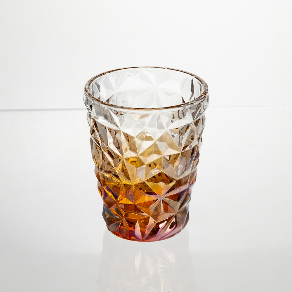 Набір скляних стаканів 6 штук 250 мл для напоїв Золотистий Yiwu HP-19-192 Київ - фото 2