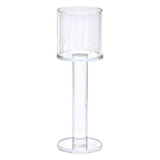 Підсвічник скляний на високій ніжці 6×18.5 см підсвічник келих декоративний прозорий HP-4-39L Коломия