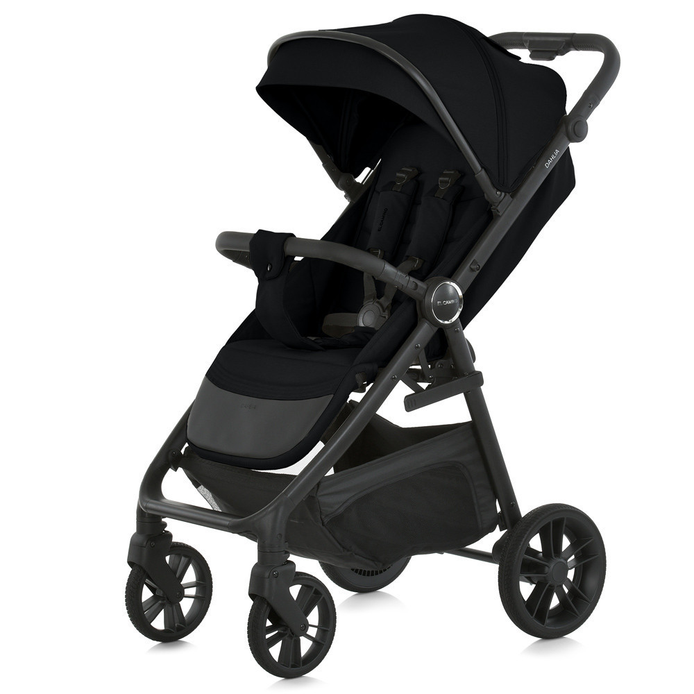 Коляска дитяча El Camino DAHLIA Black прогулянкова PU колеса Чорна (ME 1181) Чернигов - изображение 1