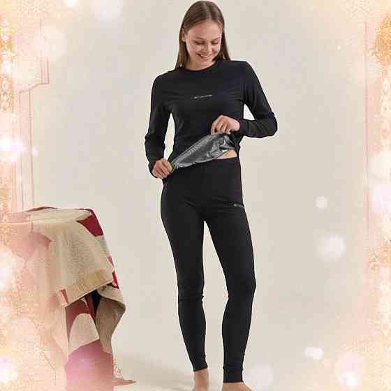 Зимняя женская термобелье клумбия на омне хит черного цвета комплект черной термобелья тепла Львов