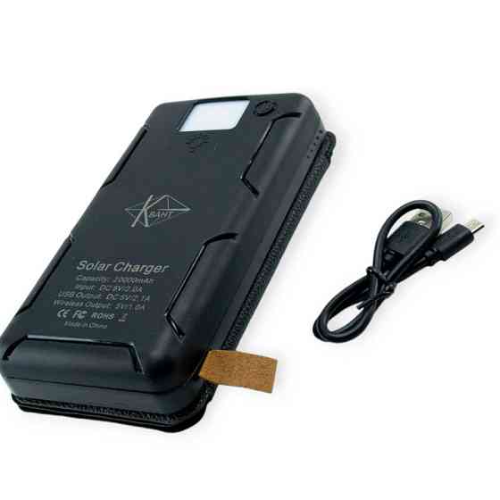 Повербанк 20000 mAh плюс 4 солнечные панели, 2 USB выход, заряд через MicroUSB Мукачево