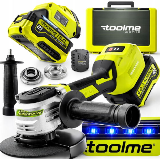 Болгарка (вугляна шліфмашина) акумуляторна 125мм 1400Вт Toolme (Польща) Київ