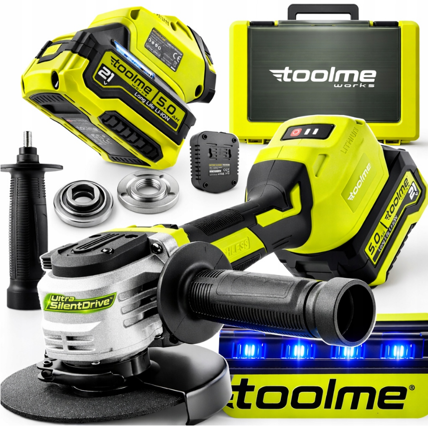 Болгарка (вугляна шліфмашина) акумуляторна 125мм 1400Вт Toolme (Польща) Київ - фото 1