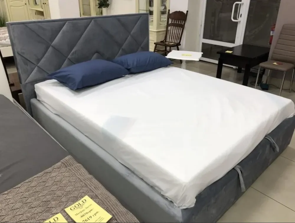 Кровать BNB Двуспальная Dracar Premium 140 х 200 см Allure С дополнительной металлической цельносварной рамой Синий Киев - изображение 6