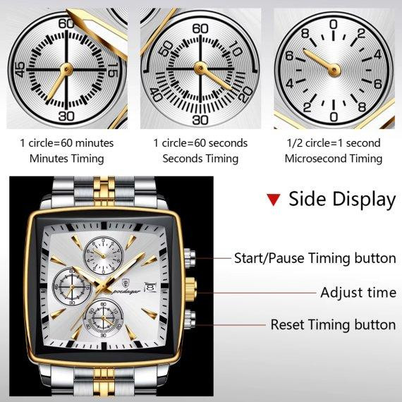 Чоловічий наручний годинник Poedagar Parus (Сріблястий) Київ - фото 8