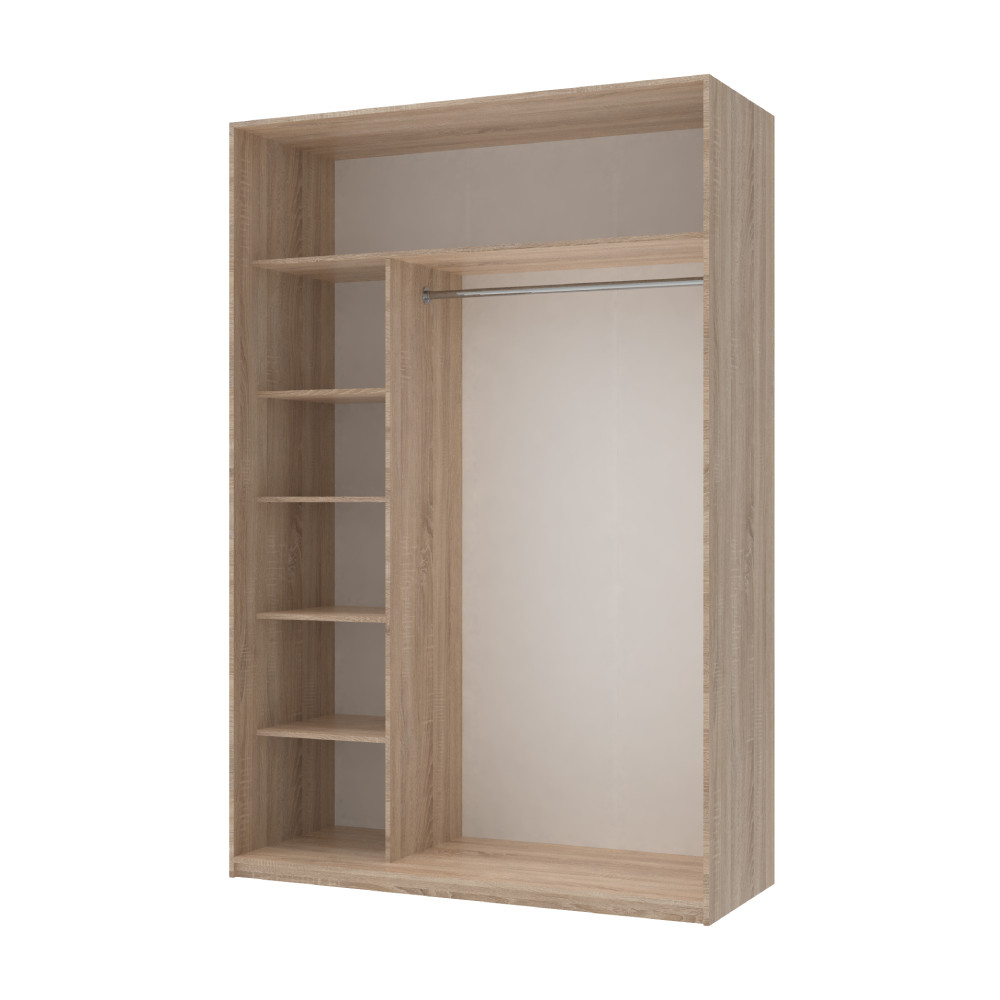 Шкаф-купе двухдверный Doros Сити Лайт 150х60х225 см Дуб сонома/2 Зеркала (DRS-011088) Львов - изображение 3