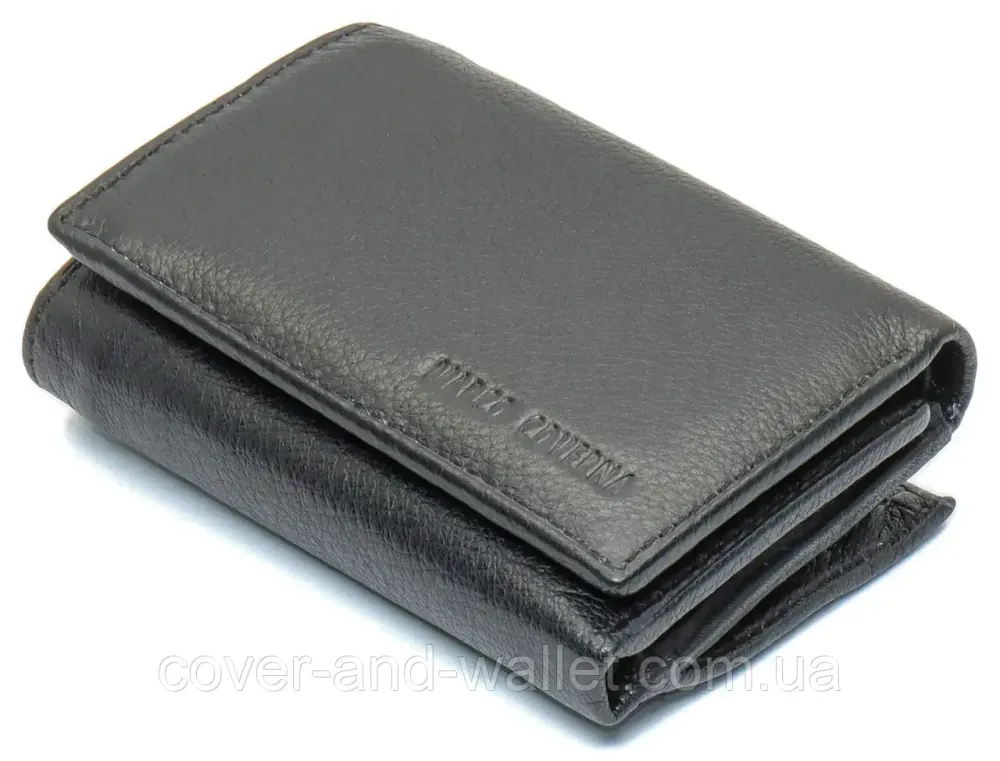 Компактный женский кошелек на магнитах в три сложения Marco Coverna MC-1419 Черный Киев - изображение 1