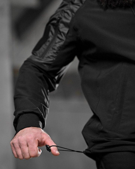 Тактическая ветровка RECOBA черная ДЛ6350 Одесса - изображение 6