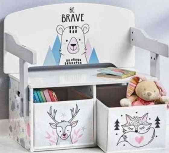 Дитяча парта 2 в 1: лава з ящиками для іграшок та книг Livarno Home. Харків