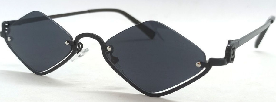 Модні брендові окуляри унісекс чорні ромбоподібні в чорному металі. Київ - фото 8