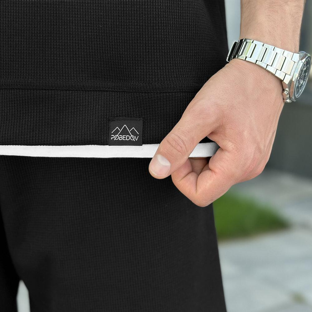 Мужской летний комплект шорты и футболка черный свободного кроя Pobedov Jack Киев - изображение 6