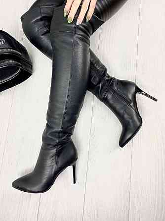 Nivelle Ботфорты женские NIVELLE черные натуральная кожа высота 51см обхват голени 35-37см кабл Коломия