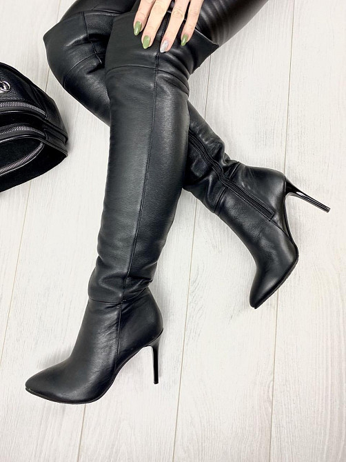 Nivelle Ботфорты женские NIVELLE черные натуральная кожа высота 51см обхват голени 35-37см кабл Коломия - фото 5