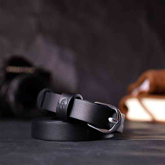 Бесподобный женский ремень из натуральной кожи Черный (GRANDE PELLE) Киев