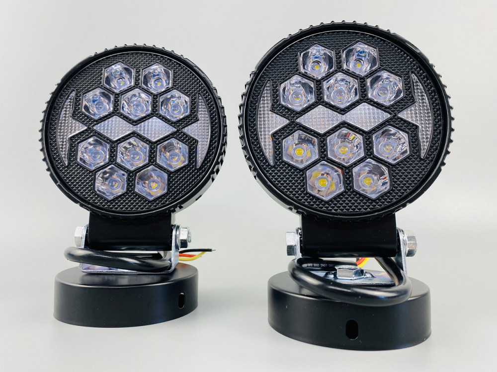 Фара LED кругла 14led chip 9-80V алюмінієвий корпус, кріплення, повітряний клапан Мукачево - фото 8