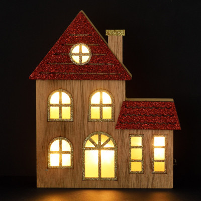 Прикраса декоративна YES! Fun Святковий будиночок 18 см Дерево LED (975071) Вінниця - фото 2