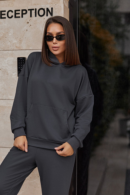 Спортивний костюм худі та джогери "Dante" | Норма і батал | Розпродаж моделі Графіт, 54-56 Київ - фото 2