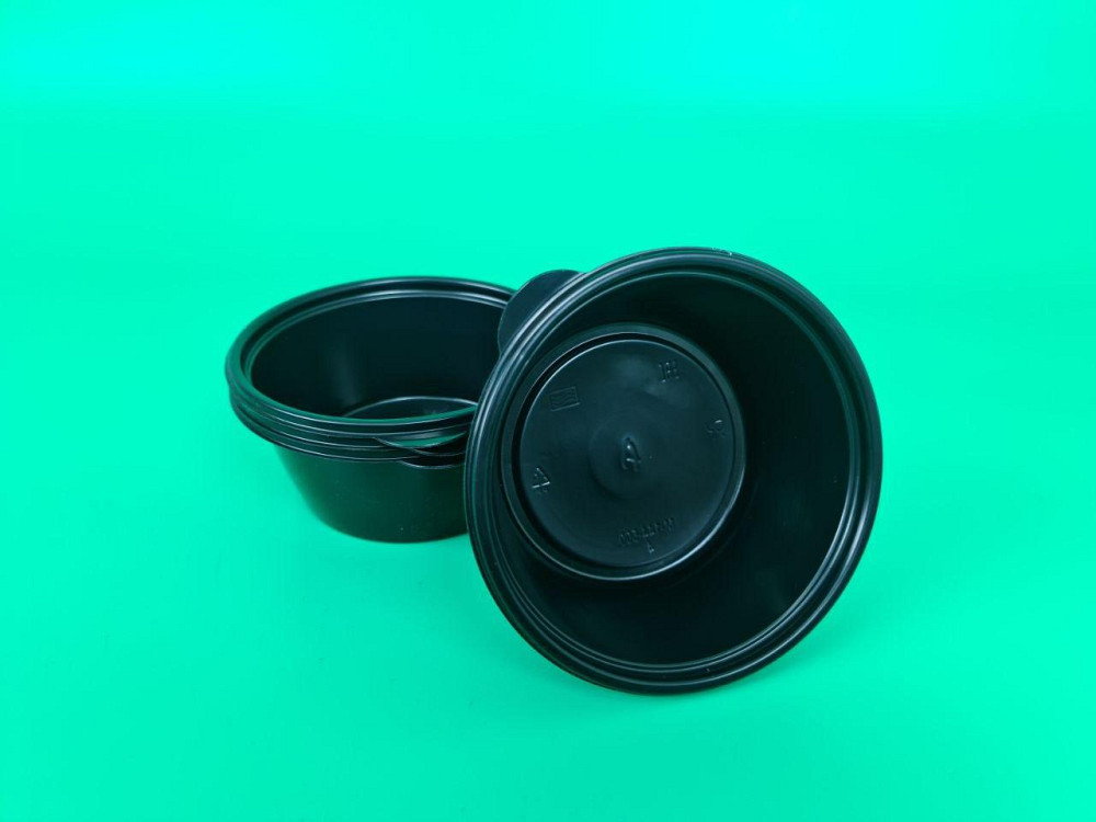 Супниця чорна 500 мл PP (міска) D144 герметичного типу (50 шт.) Харків - фото 1