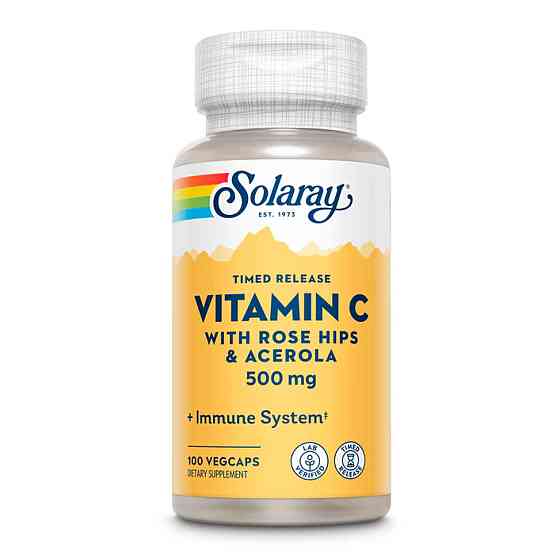 Vitamin C with Rose Hips &amp; Acerola, Timed Release 500mg - 100 vcaps Луцк