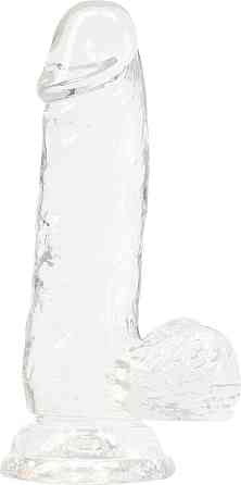 Прозорий фалоімітатор на присосці ADDICTION — Clear Dildo with Balls 6″, віброкуля в подарунок Sex Aura Київ