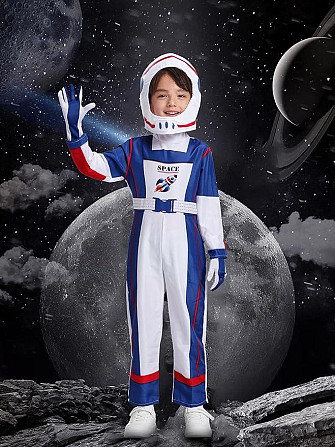 Детский костюм астронавта 4-6 лет, комбинезон космонавта NASA, скафандр со шлемом для Хэллоуина, карнавала Киев - изображение 6