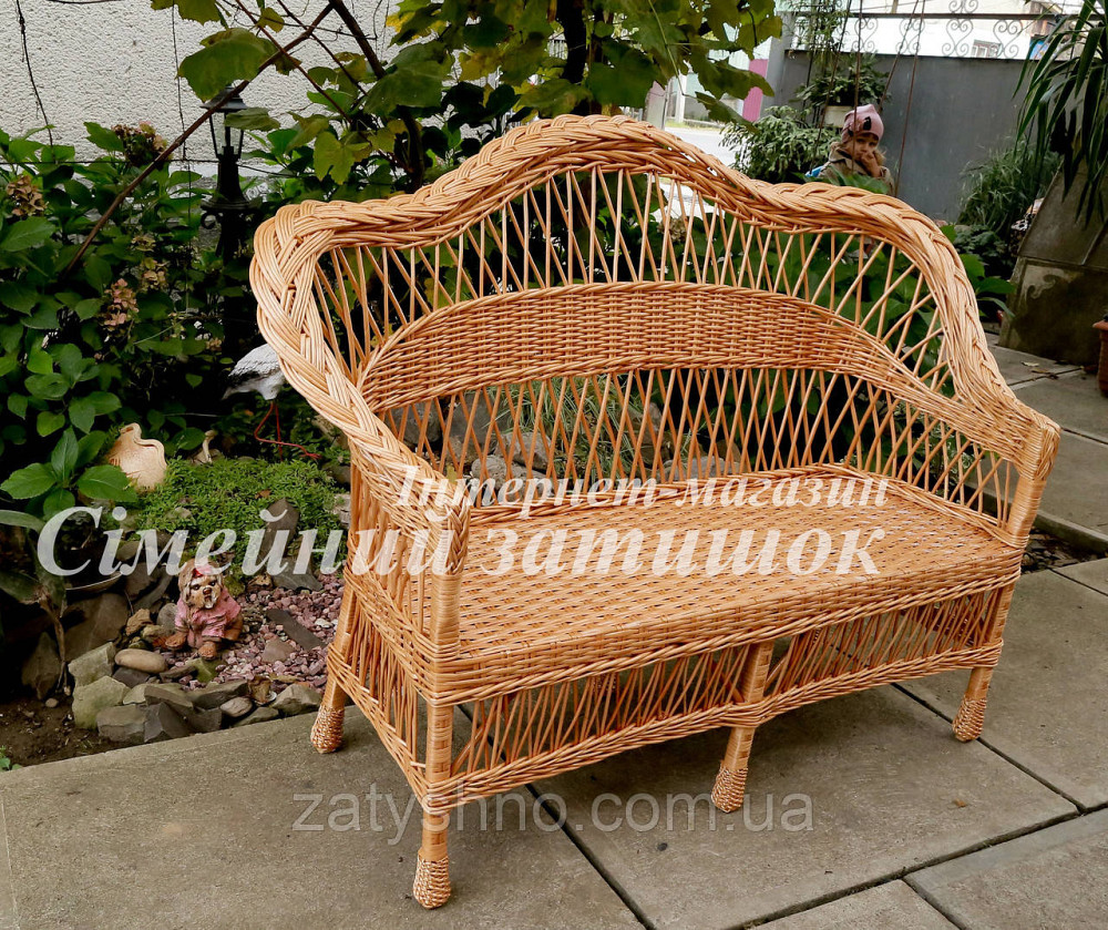 Диван плетений прямий з лози кавовий Київ - фото 5