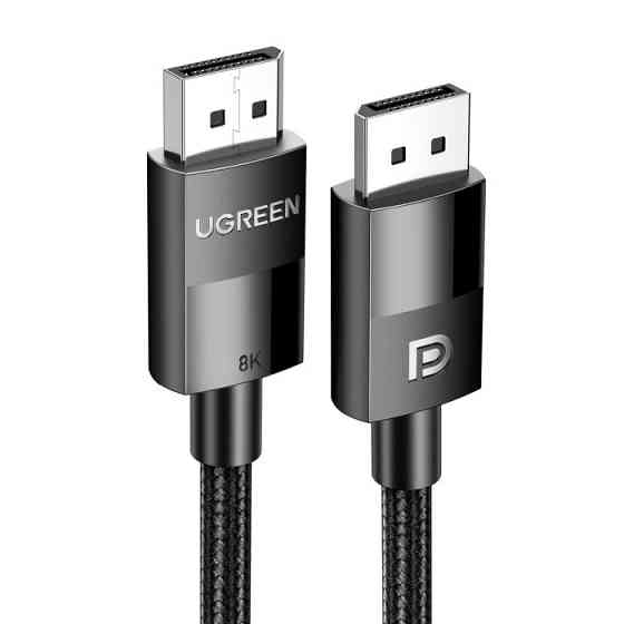 Кабель UGREEN DP114 DP 1.4 Male to Male Plastic Case Braided Cable 2m (UGR-80392) Київ