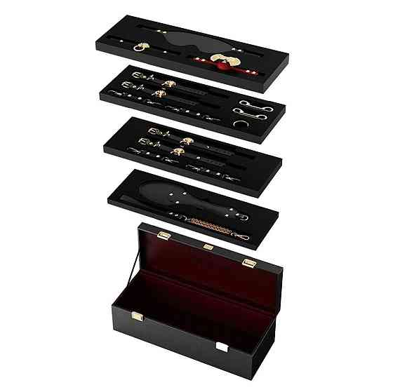 Розкішний набір для BDSM Zalo Bondage Play Kit, 10 аксесуарів у кейсі, шкіра, кристал Swarovski Sex Aura Київ