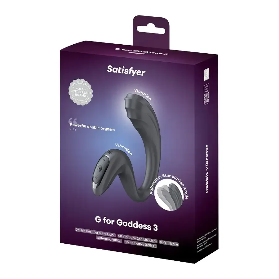 Вагінально-кліторальний вібратор Satisfyer G for Goddess 3 Dark Grey, 2 мотори Львів - фото 6