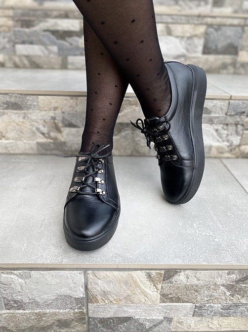 Injers Сліпони жіночі INJERS 195 чорні (весна-осінь, шкіра натуральна) (2486) Коломия - фото 4